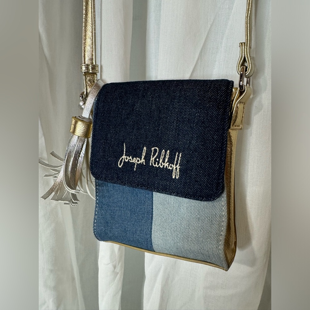 🆕 NWOT Joseph Ribkoff Gold, Silver, Denim, Small crossbody